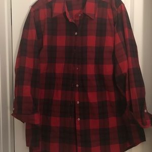 Buffalo Plaid Tunic Length Button Down
